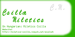 csilla miletics business card